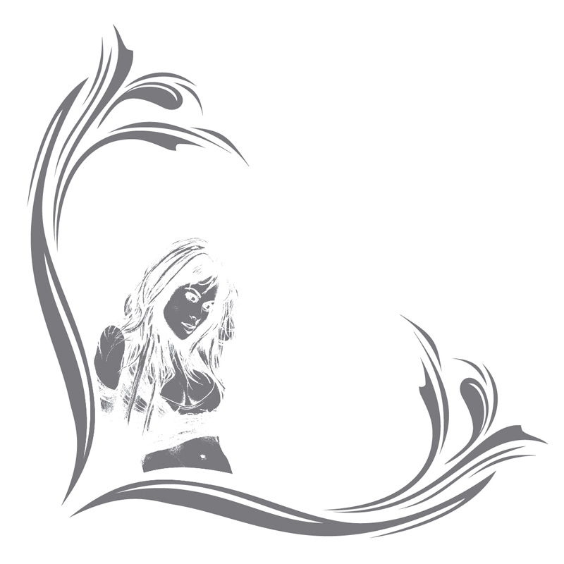 Auto Tattoo Raamsticker Jennifer - 40,5x40cm 2 stuks links & rechts