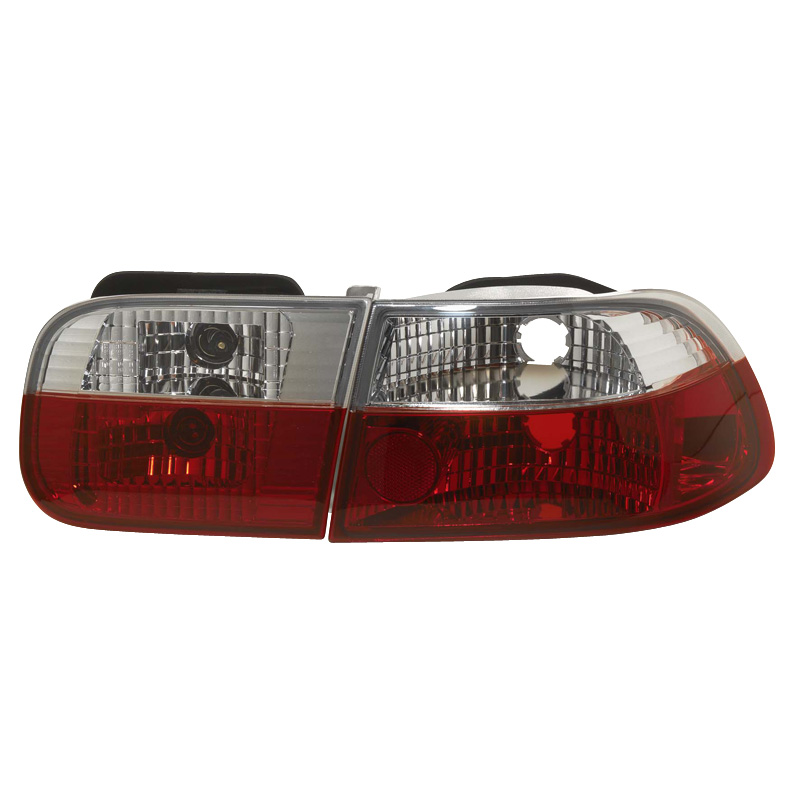 Set Achterlichten  Honda Coupe/Sedan 1992-1995 - Rood/Kristal