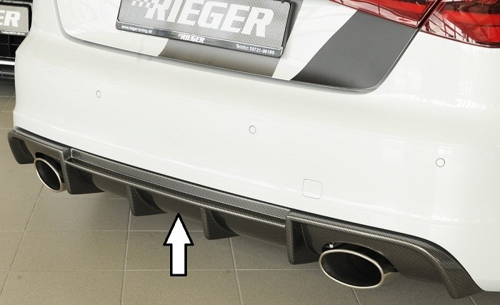Achterbumper Diffusor Audi A3 8V 12-16 3deurs/Sportback Rieger Carbon-look