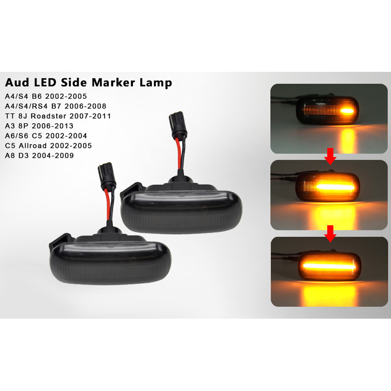 Set LED Zijknipperlichten  Audi diverse modellen - Rookgrijs - incl. Dynamic Running Light