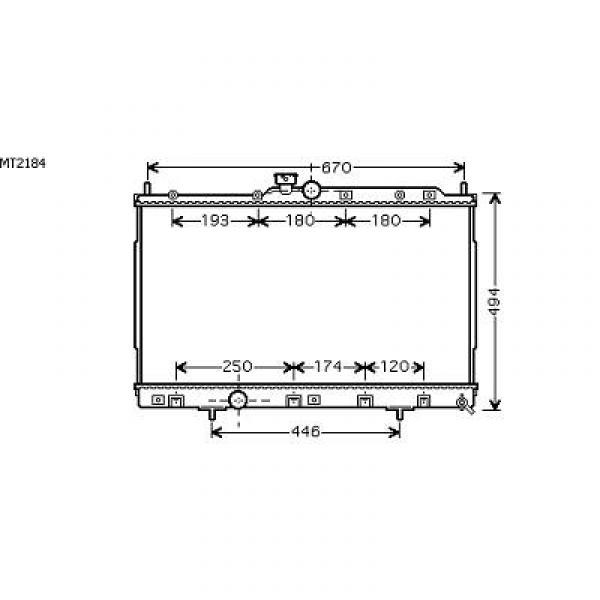 Radiator OUTLANDER 03-06 425x690x27 2.4I 16V M +/-A/C