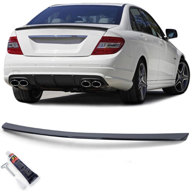 Achterklep spoiler Mercedes C-klasse W204 Glanzend zwart