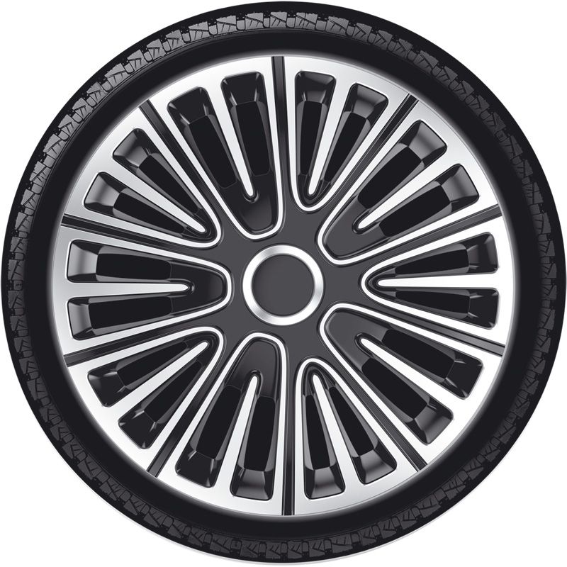 4-Delige Wieldoppenset Motion 13-inch zilver/zwart