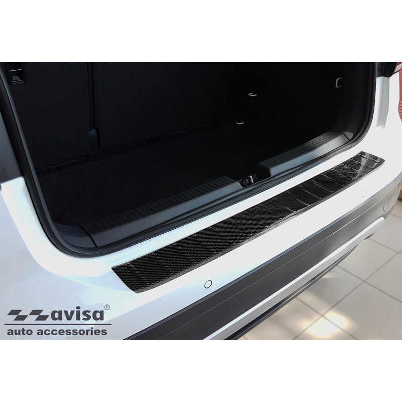 Echt 3D Carbon Achterbumperprotector  Volkswagen T-Cross 2019-2024 & FL 2024- 'Ribs'