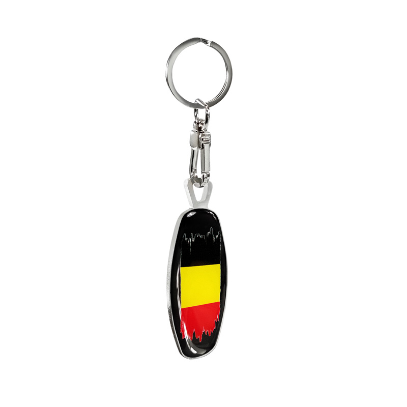RVS sleutelhanger - Emblem/ Flag BE+PL