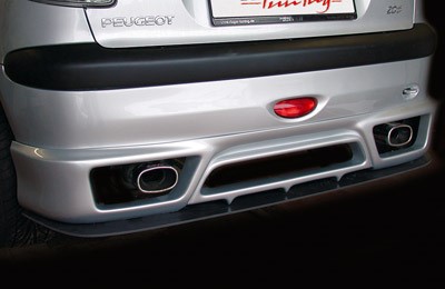 Achterbumper Diffusor Peugeot 206 kleine achterbumper Rieger