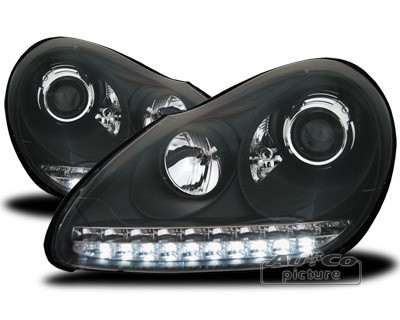 Koplampen Porsche Cayenne Xenon LED DRL zwart