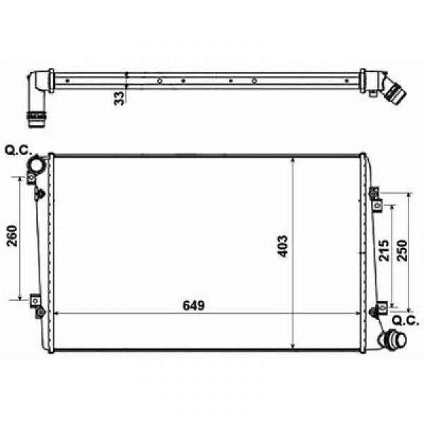 Radiator AUDISKODASEATVW 05-10 650x405x30