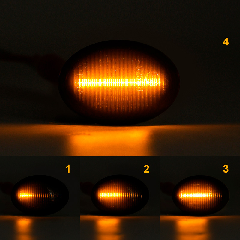 Set LED Zijknipperlichten  Alfa/Fiat/Ford/Lancia diverse modellen - Rookgrijs- incl. Dynamic Running Light
