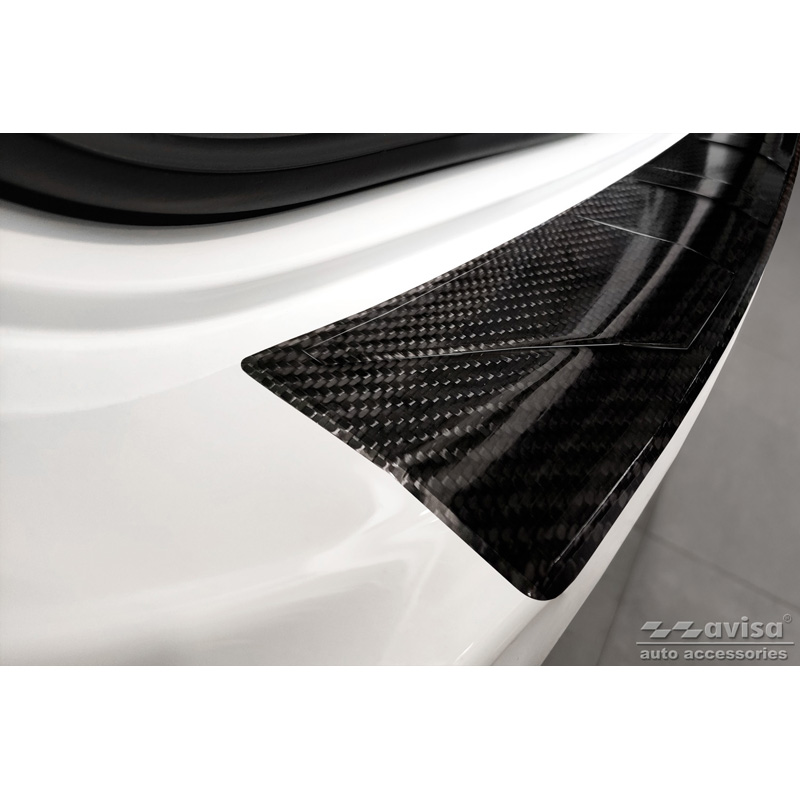 Echt 3D Carbon Achterbumperprotector  Mercedes C-Klasse Touring S206 2021- 'Ribs'