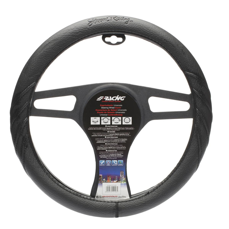 Simoni Racing Stuurwielhoes Dark - Zwart Eco-Leder - 37-39cm