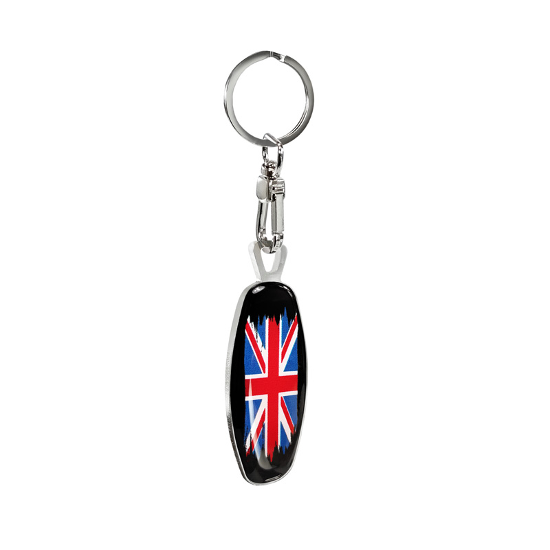 RVS sleutelhanger - Emblem/ Flag Star of David+UK