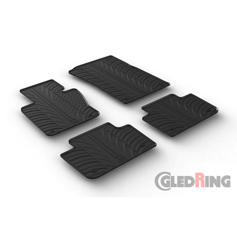Rubbermatten  BMW X3 2004-2010 (T profiel 4-delig + montageclips)