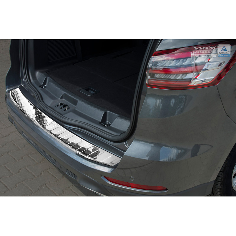 Chroom RVS Achterbumperprotector  Ford S-Max II 2015- 'Ribs'