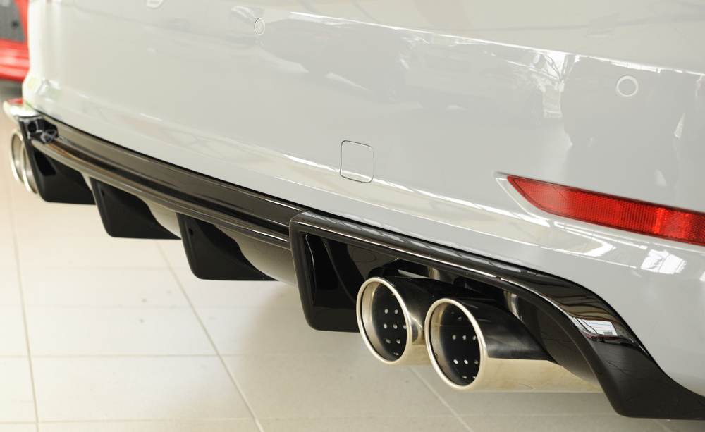 Achter diffusor Rieger Audi A3 8V 12-16 Sedan/Cabrio S-line Glans Zwart