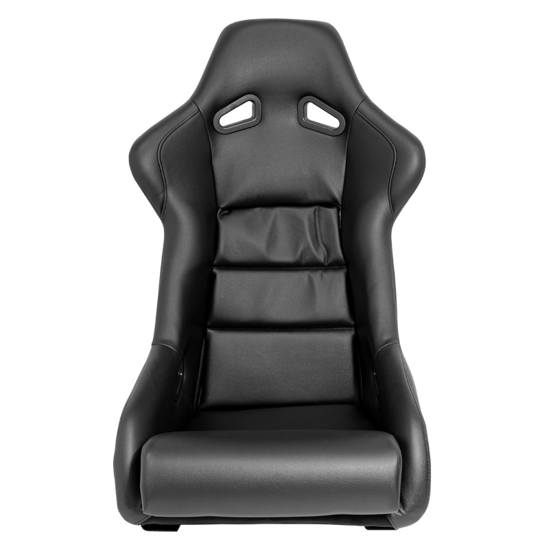 Sportstoel 'BS1' - Zwart Kunstleder - Vaste polyester rugleuning - incl. sledes
