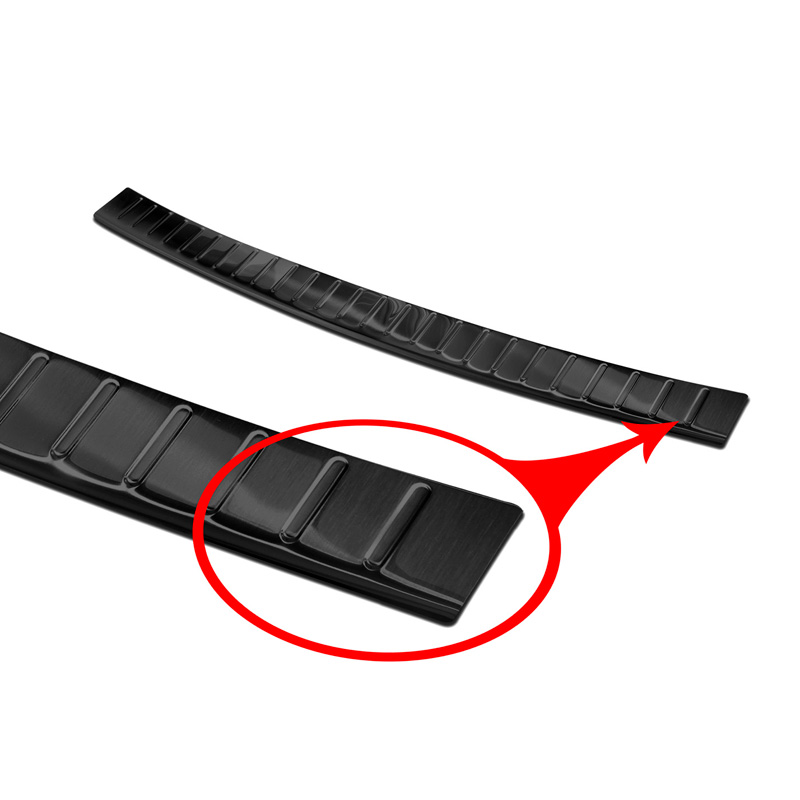 Zwart RVS Achterbumperprotector  Volkswagen Touareg III (CR7) 2018- Incl. Facelift 'Ribs'