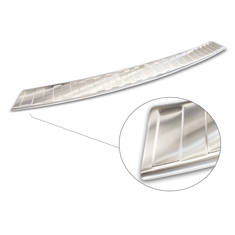 RVS Achterbumperprotector  VW Transporter T5 2003-2015 (alle) & T6 2015- / FL 2019- (met achterdeuren) 'XL' 'Ribs'