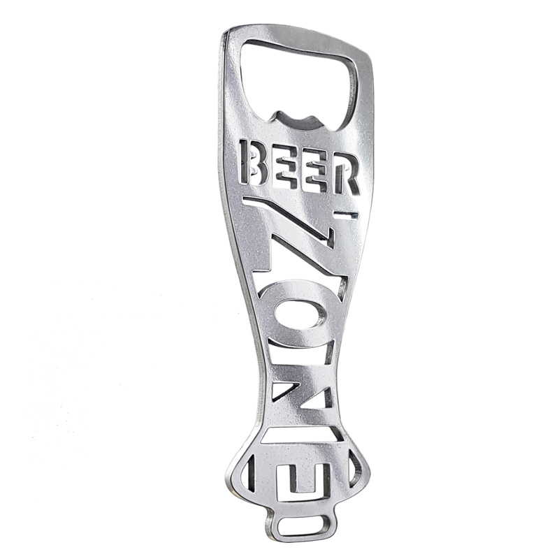 RVS Flesopener - 'BEER ZONE' (Zilver)