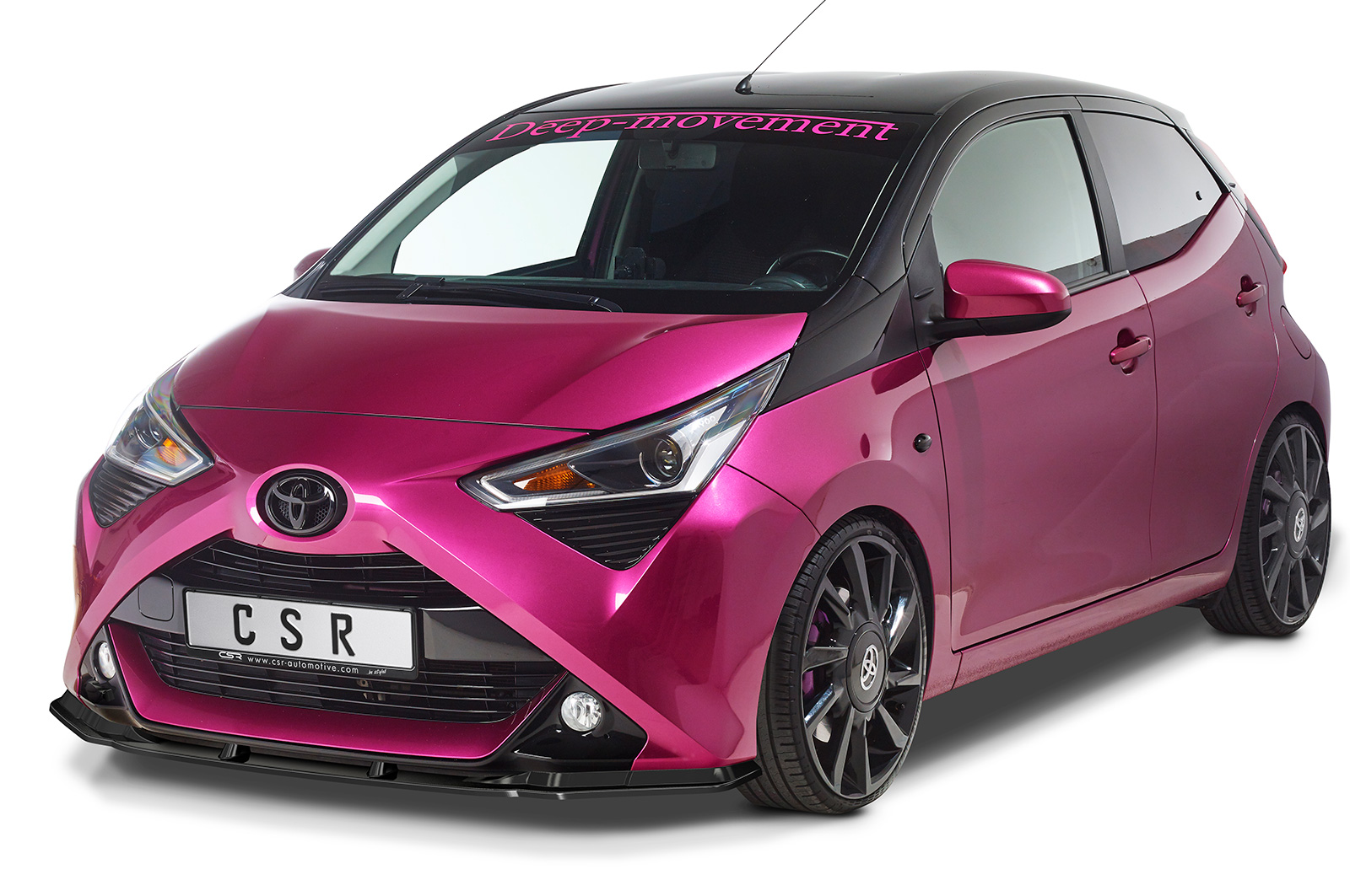 Voorspoiler Toyota Aygo 2 Facelift CSR glans Zwart