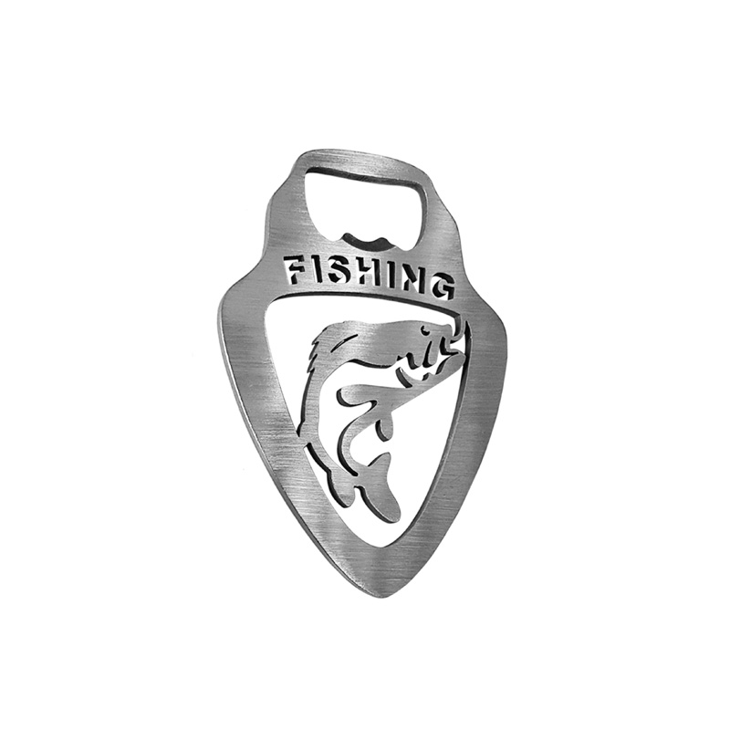 RVS Flesopener - 'Fishing' (Zilver)
