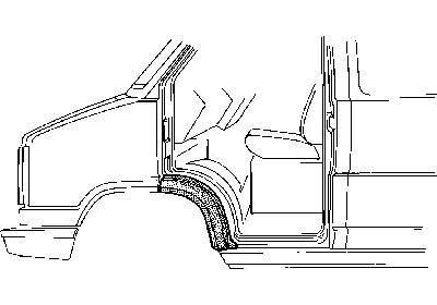 spatbord, achterste gedeelte, links Fiat Ducato, 1982-1994