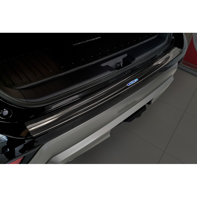 Zwart RVS Achterbumperprotector  Toyota Highlander (XU70) 2020- 'Hybrid'