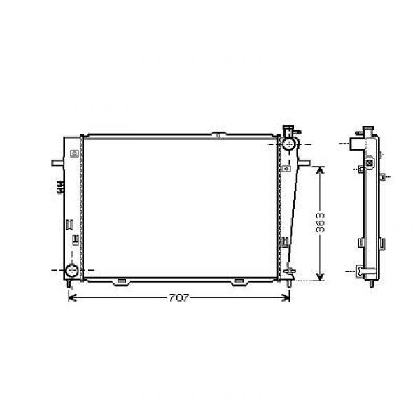 Radiator TUCSON/SPORTAGE 04-06 640x462 2.0 CRDI 83kw +/-AC