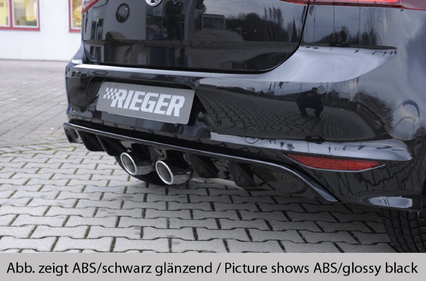 Diffuser VW Golf 7 R-line Rieger dubbele uitlaat carbon-look