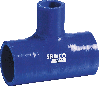 Samco Silicon T-stuk Blauw 55/25 102mm