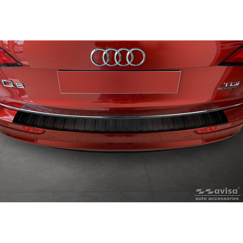 Matzwart RVS Achterbumperprotector  Audi Q5 2008-2012 & 2012- 'Ribs'