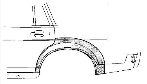 spatbordrand, 4 drs, rechts VW Passat, 1980-1988