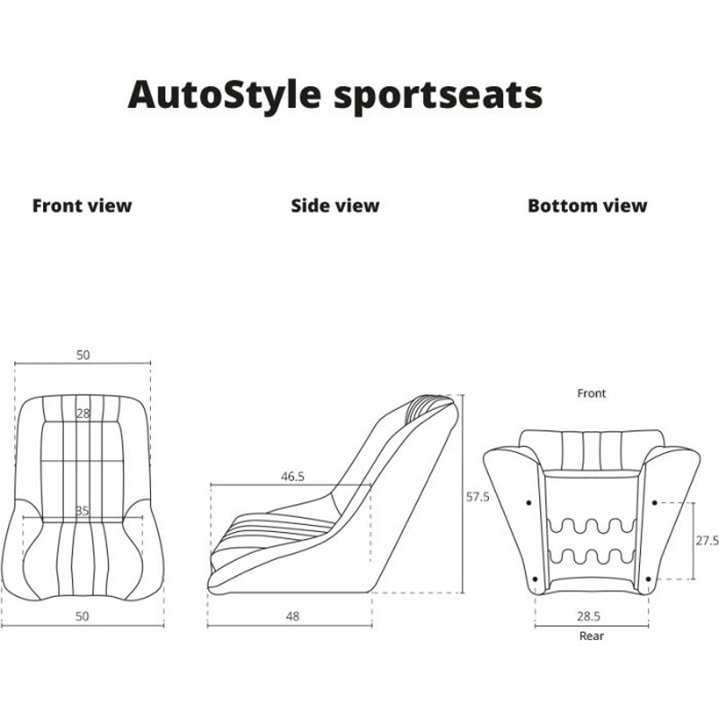 Sportstoel 'Classic' - Beige Kunstleder - Vaste rugleuning - incl. sledes