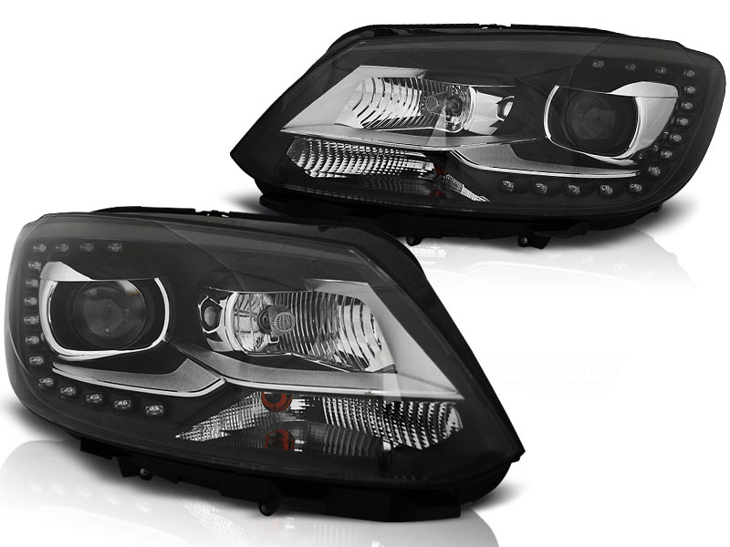 Koplampen VW Touran DRL LED Zwart