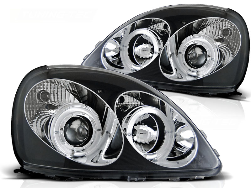 Koplampen Toyota Yaris angel eyes helder zwart 98-05