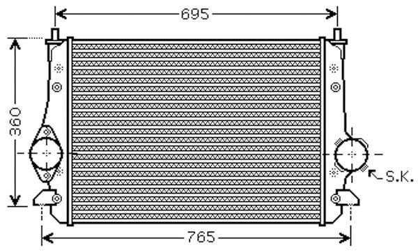 Intercooler SHARAN 02-00 633x412x25 ALHAMBRA/GALAXY