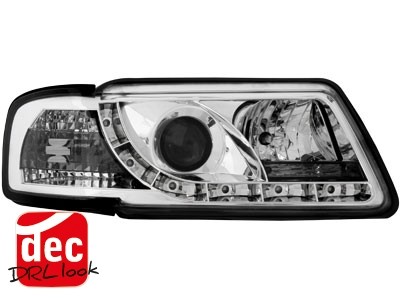 Koplampen passend voor Audi A3 8L 96-00 LED Devil Eyes DRL look Chroom