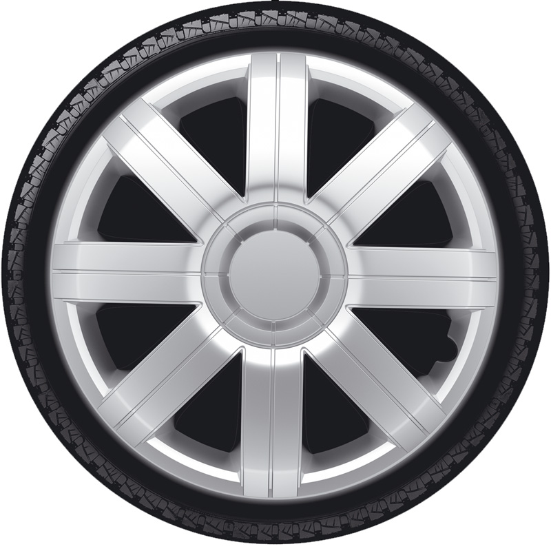 4-Delige Wieldoppenset Sportive 15-inch zilver