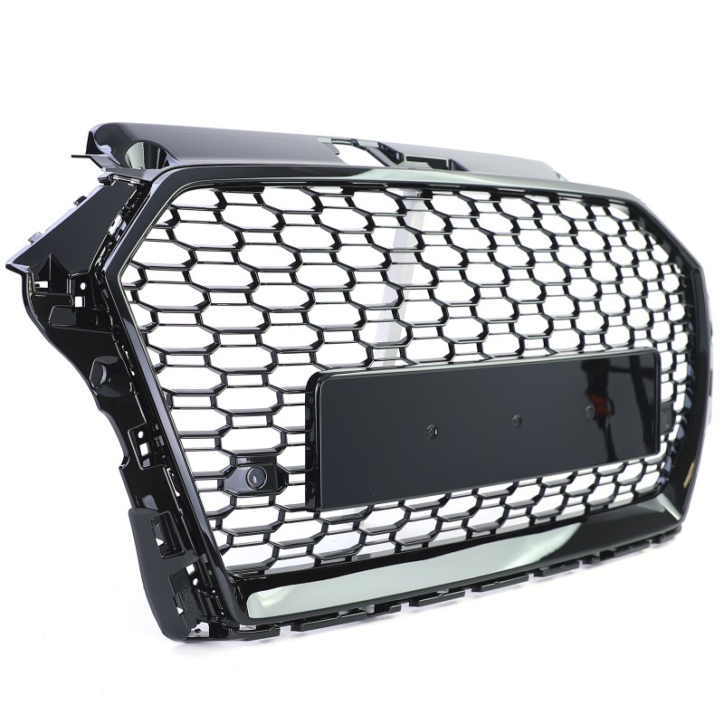 Grill Audi A3 8V RS3 look 17-20 Glans Zwart