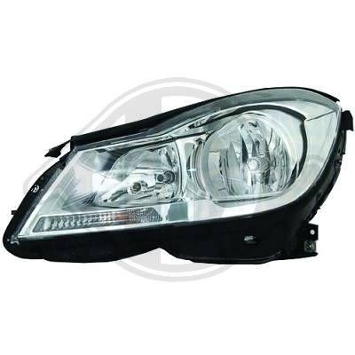 Koplamp rechts W204 11->> Chroom;H7/H7