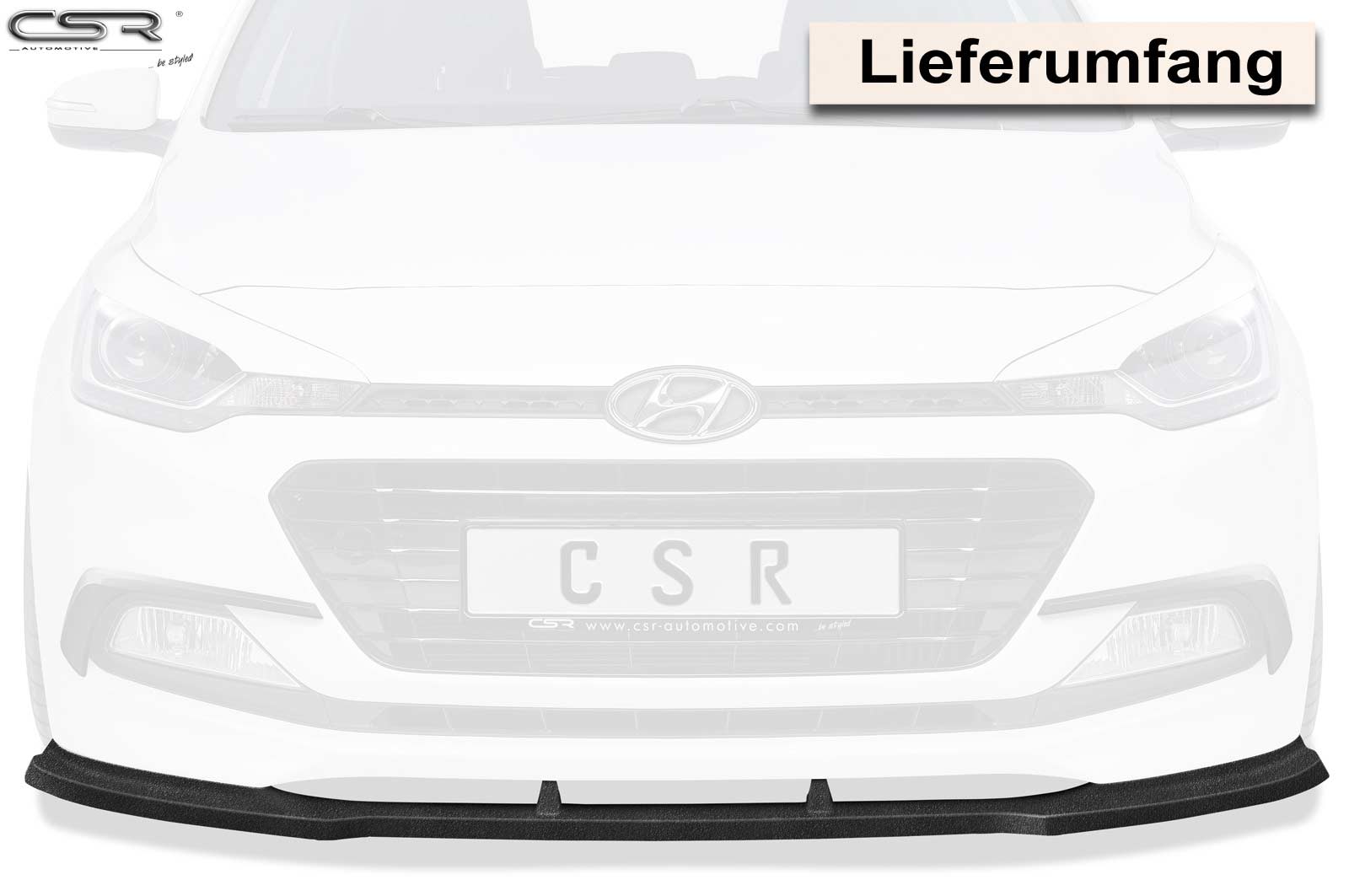 Voorspoiler Hyundai i20 Glans Zwart
