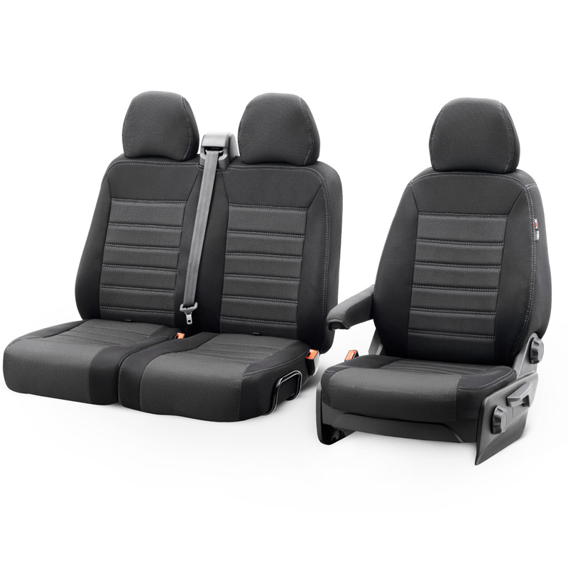 Original Design Stoffen Stoelhoezenset 2+1  Renault Master/Opel Movano/Nissan NV400 2010-2019 & Facelift 2019- (split in zitvlak/rug bank)