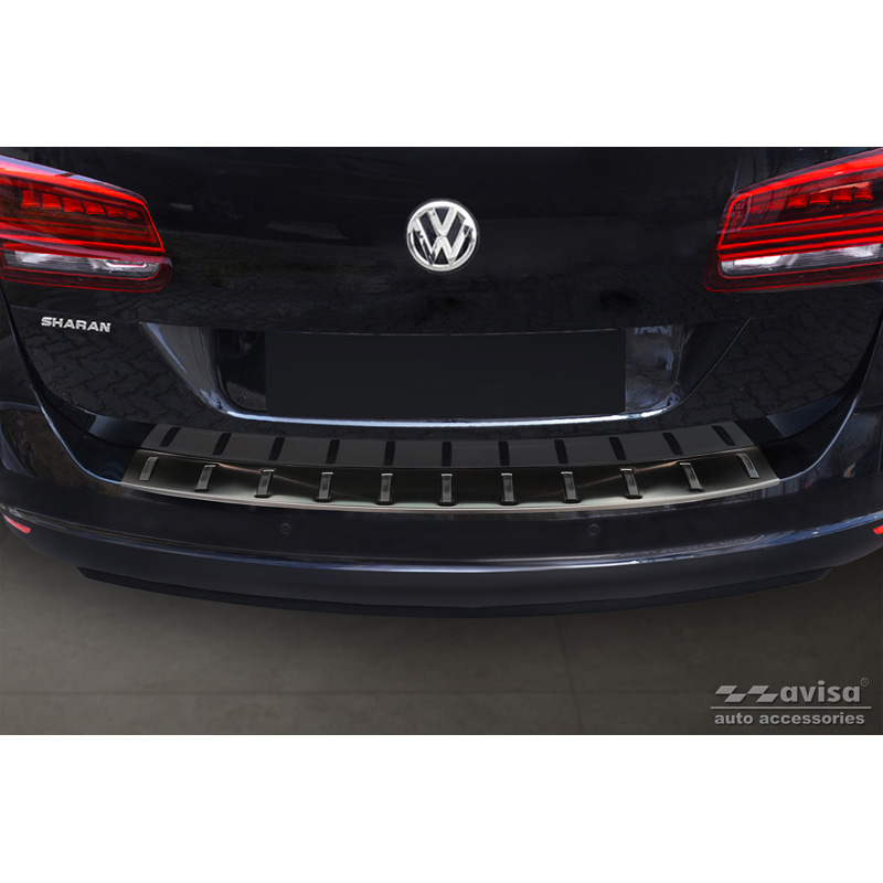 Zwart RVS Achterbumperprotector  Volkswagen Sharan II & Seat Alhambra II 2010- 'STRONG EDITION'