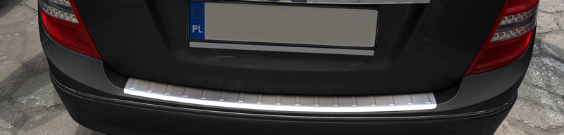 RVS Achterbumperprotector  Mercedes C-Klasse W204 Kombi 2007-2011 (incl. AMG) 'Ribs'