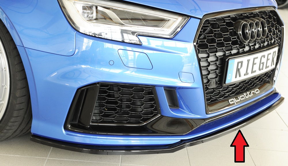 Voorspoiler Rieger Glossy black Audi RS3 8V 2017-