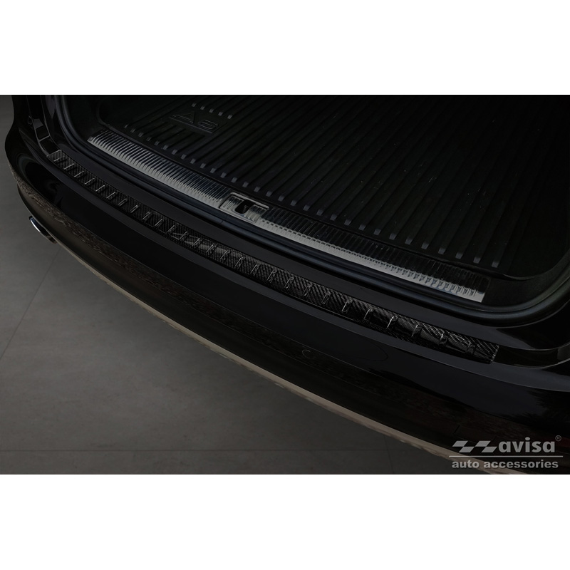 Echt 3D Carbon Achterbumperprotector  Audi A6 Allroad 2012-2018 'Ribs'