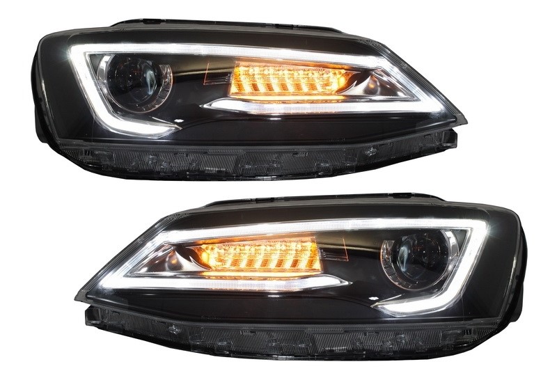 Koplampen VW Jetta IV 2011-2017 LED Tube Dynamic Zwart