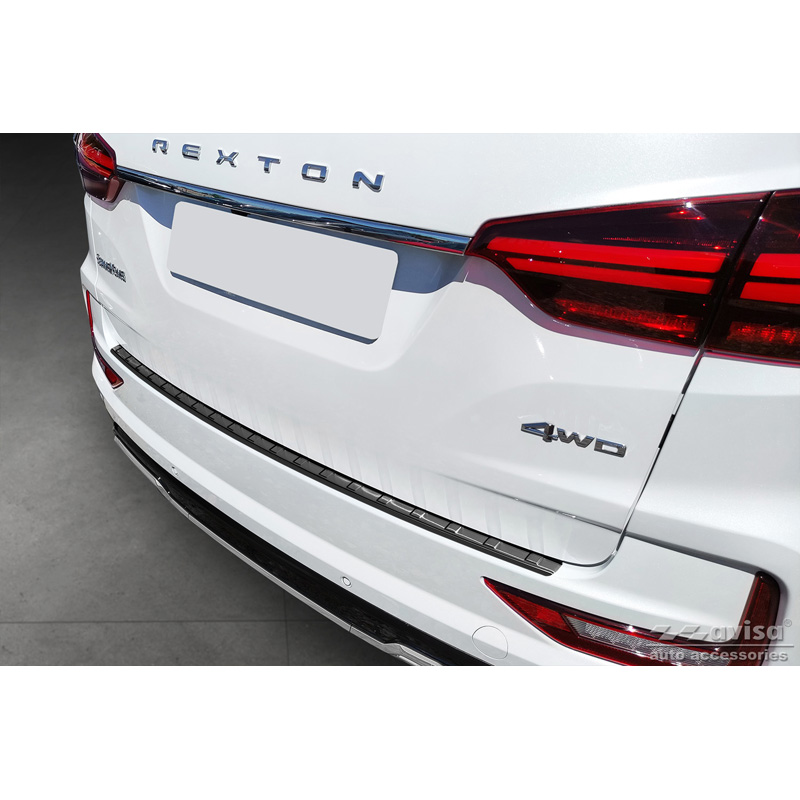 Zwart RVS Achterbumperprotector  Ssangyong Rexton (YK) Facelift 2021- 'Ribs'