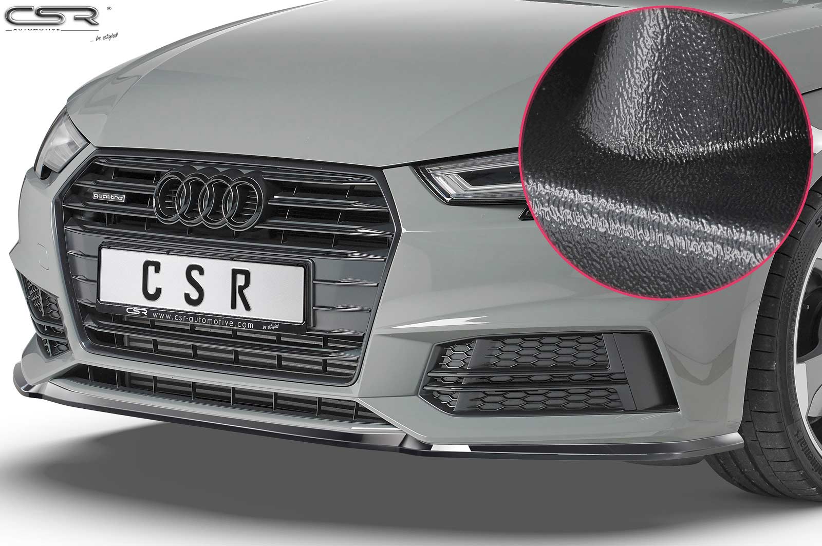 Cup spoiler met ABE voor Audi A4 B9 8W S-Line / S4 B9 8W mat zwart