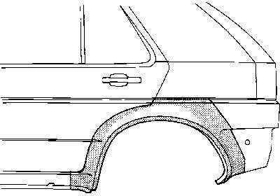 spatbordrand 4/5 drs, rechts Opel Corsa A, 1983-1993